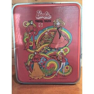 VNTG Mattel Barbie Travel Trunk Mod Era Hard Plastic Carry Case 1972 No Handle
